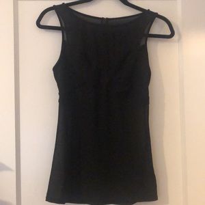 Express Black Sheer Panel Tank in Small